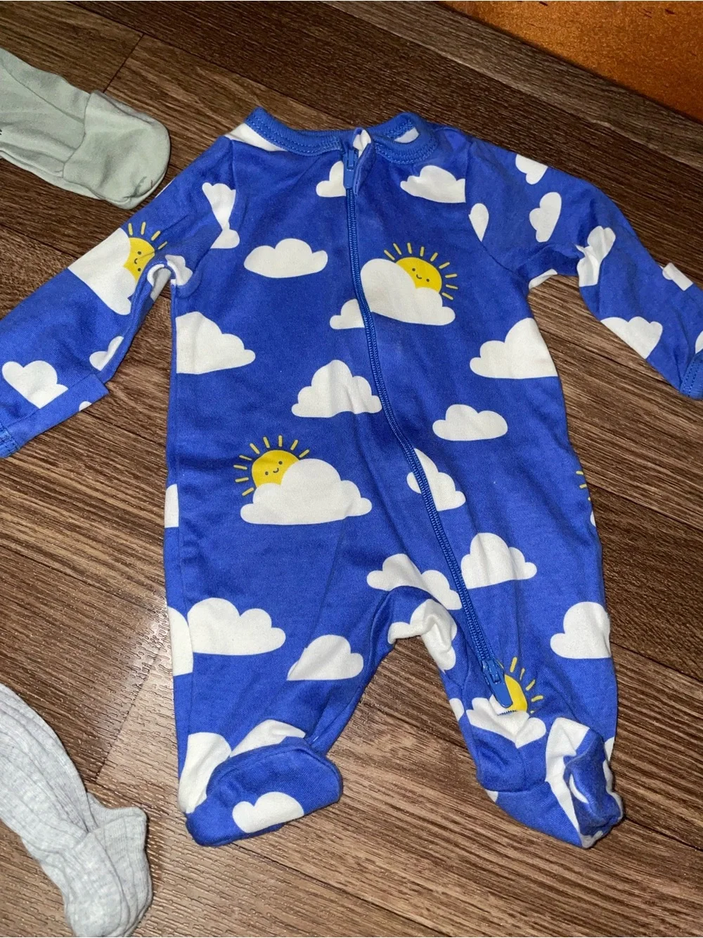 Blue Cloud & Sun Baby One-Piece Pajamas